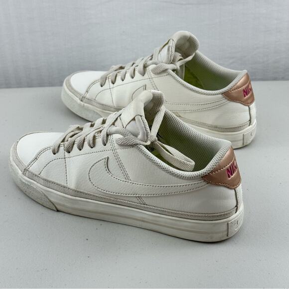 Nike Court Legacy White Leather Low-Top Sneakers Women’s Size 7.5 EUR 38.5 - Picture 4 of 10